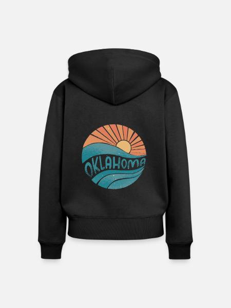 Oklahoma - Frauen Premium Bio Zip Hoodie - Schwarz