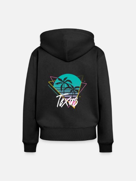 Texas - Frauen Premium Bio Zip Hoodie - Schwarz