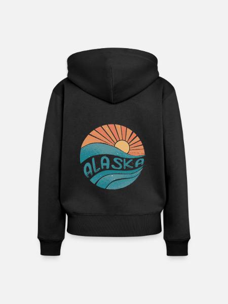 alaska - Frauen Premium Bio Zip Hoodie - Schwarz