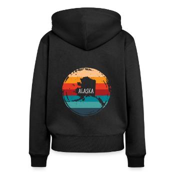Alaska - Sweat à capuche zippé Premium bio Femme - noir - Dos - Julia (174cm)