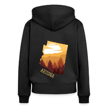 Arizona - Sweat à capuche zippé Premium bio Femme - noir - Dos - Julia (174cm)