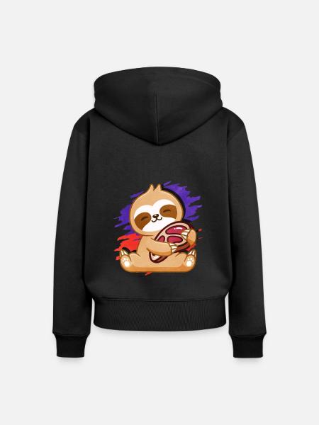 Steak - Frauen Premium Bio Zip Hoodie - Schwarz