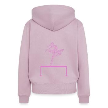 Gymnastic Ballet Calligraphy Ballerina Gymnast - Frauen Premium Bio Zip Hoodie - Altrosa - Hinten - Julia (174cm)