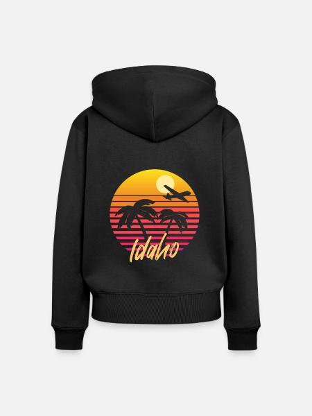 Idaho - Frauen Premium Bio Zip Hoodie - Schwarz