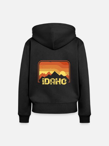 Idaho - Frauen Premium Bio Zip Hoodie - Schwarz
