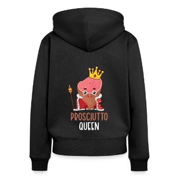 Ham - Women's Premium Organic Zip Hoodie - black - Back - Julia (174cm)