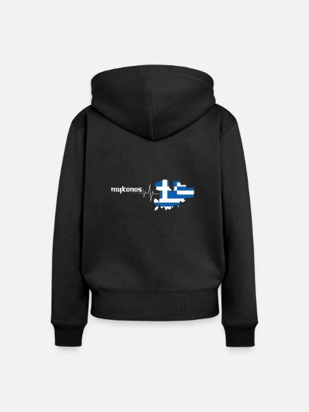 Mykonos - Frauen Premium Bio Zip Hoodie - Schwarz