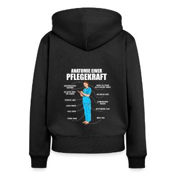 Anatomie einer Pflegekraft Altenpflegerin Pflege - Frauen Premium Bio Zip Hoodie - Schwarz - Hinten - Julia (174cm)