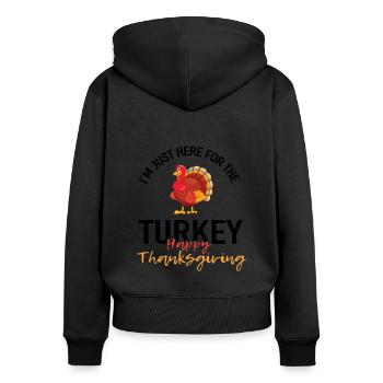 Get ready for Thanksgiving - Women's Premium Organic Zip Hoodie - black - Back - Julia (174cm)