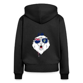 Saint Helena - Women's Premium Organic Zip Hoodie - black - Back - Julia (174cm)
