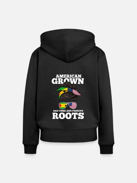 Sao Tome - Frauen Premium Bio Zip Hoodie - Schwarz