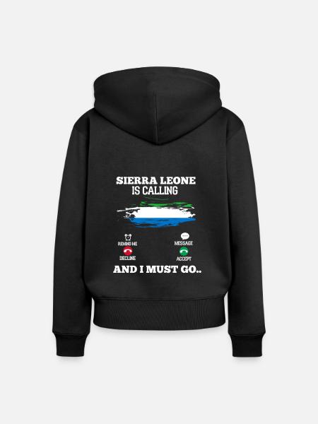Sierra Leone - Frauen Premium Bio Zip Hoodie - Schwarz