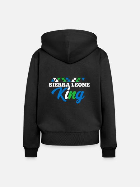Sierra Leone - Frauen Premium Bio Zip Hoodie - Schwarz