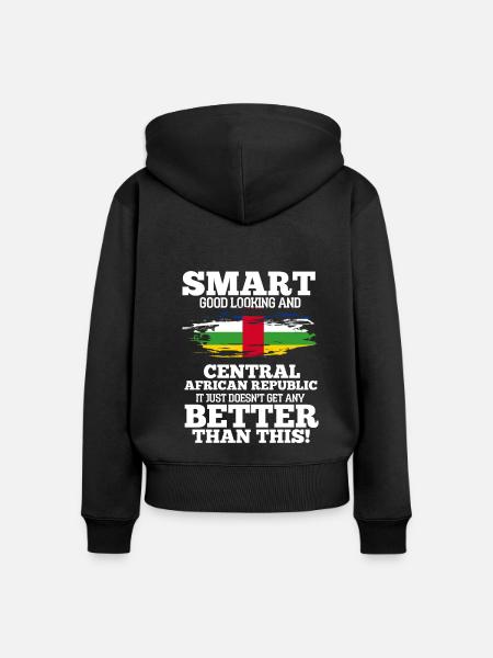 Zentral Afrikanische Republic - Frauen Premium Bio Zip Hoodie - Schwarz
