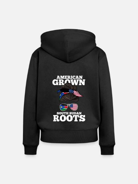 Südsudan - Frauen Premium Bio Zip Hoodie - Schwarz