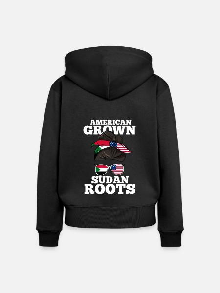Sudan - Frauen Premium Bio Zip Hoodie - Schwarz