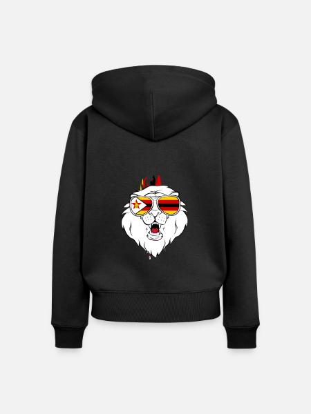 Simbabwe - Frauen Premium Bio Zip Hoodie - Schwarz