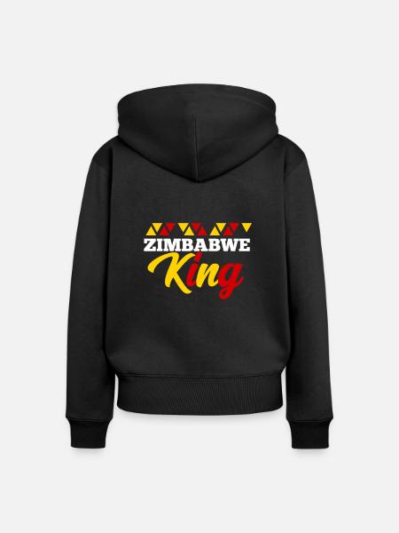 Simbabwe - Frauen Premium Bio Zip Hoodie - Schwarz