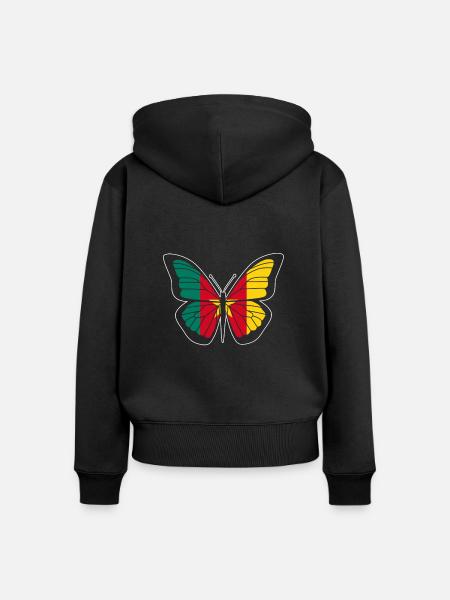 Kamerun - Frauen Premium Bio Zip Hoodie - Schwarz