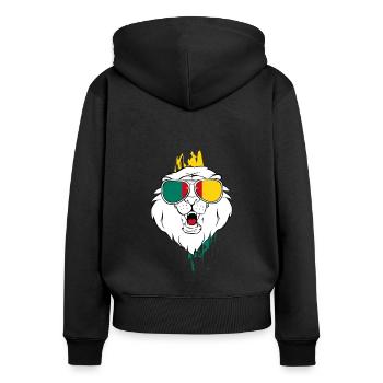 Cameroun - Sweat à capuche zippé Premium bio Femme - noir - Dos - Julia (174cm)