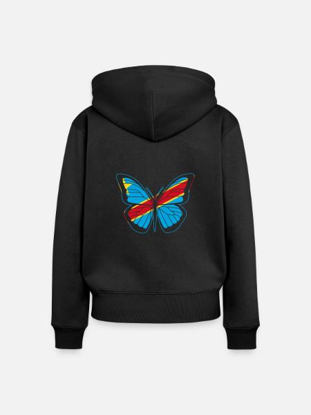 Kongo - Frauen Premium Bio Zip Hoodie - Schwarz