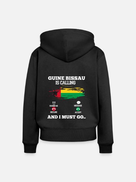 Guinea Bissau - Frauen Premium Bio Zip Hoodie - Schwarz