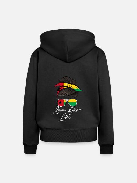 Guinea Bissau - Frauen Premium Bio Zip Hoodie - Schwarz