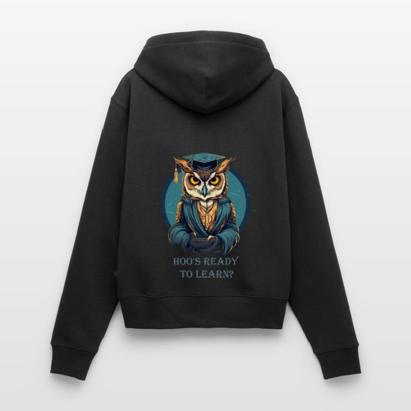 Eule als Lehrer Frauen Premium Bio Zip Hoodie