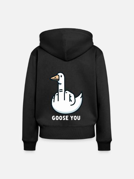 Gänse Finger - Frauen Premium Bio Zip Hoodie - Schwarz