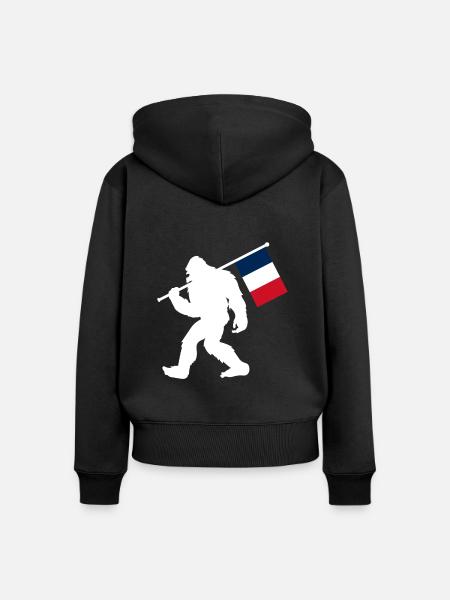 Frankreich - Frauen Premium Bio Zip Hoodie - Schwarz