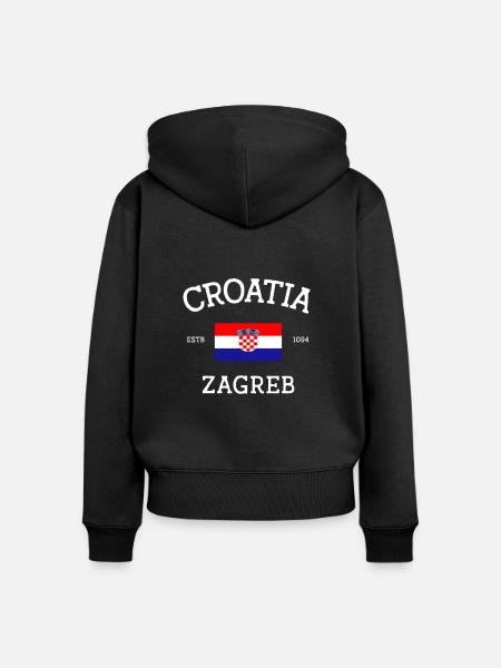 Kroatien - Frauen Premium Bio Zip Hoodie - Schwarz