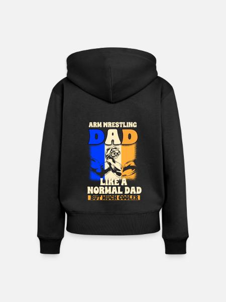 Armdrücken - Frauen Premium Bio Zip Hoodie - Schwarz