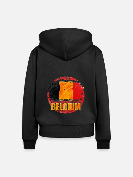 Belgien - Frauen Premium Bio Zip Hoodie - Schwarz