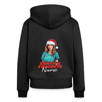Frohe Weihnachten Krankenschwester - Frauen Premium Bio Zip Hoodie - Schwarz - Hinten - Julia (174cm)