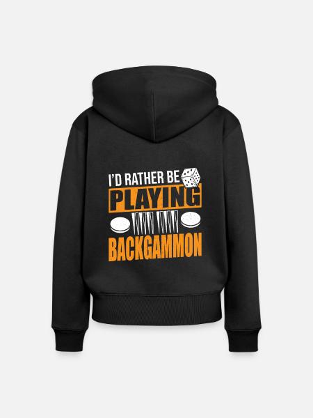 Backgammon - Frauen Premium Bio Zip Hoodie - Schwarz