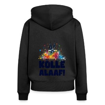 Cologne Kölle Carnaval Gebützt Kölle Alaaf Jeck Party - Sweat à capuche zippé Premium bio Femme - noir - Dos - Julia (174cm)