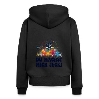 Köln Kölle Karneval Gebützt Kölle Alaaf Jeck Party - Frauen Premium Bio Zip Hoodie - Schwarz - Hinten - Julia (174cm)