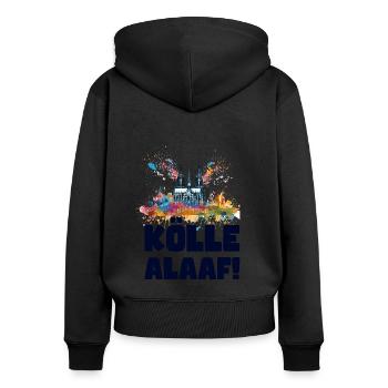 Cologne Kölle Carnaval Gebützt Kölle Alaaf Jeck Party - Sweat à capuche zippé Premium bio Femme - noir - Dos - Julia (174cm)