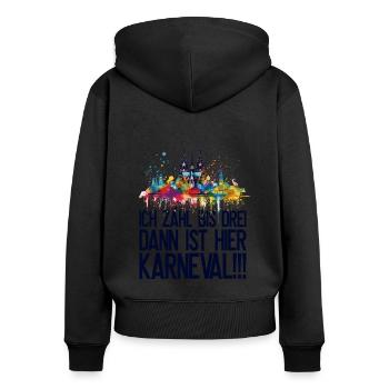 Köln Kölle Karneval Gebützt Kölle Alaaf Jeck Party - Frauen Premium Bio Zip Hoodie - Schwarz - Hinten - Julia (174cm)