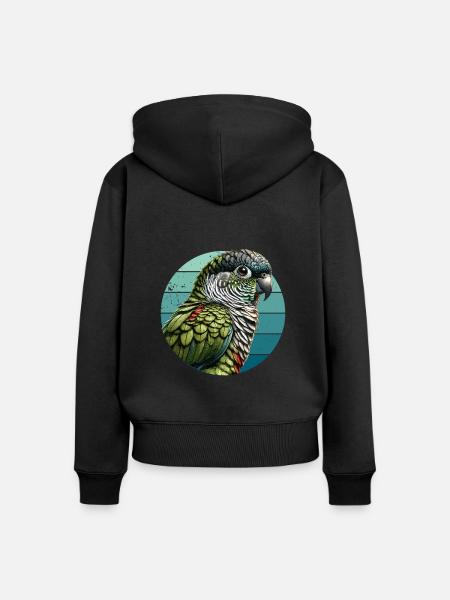 Grünwangen-Conure-Kunst Niedliche Conure - Frauen Premium Bio Zip Hoodie - Schwarz
