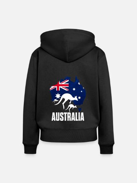känguru - Frauen Premium Bio Zip Hoodie - Schwarz