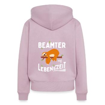 Civil servant for life sloth - Women's Premium Organic Zip Hoodie - dusky pink - Back - Julia (174cm)