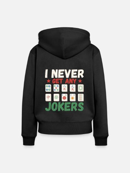 Geschenk für Mahjong Fans - Frauen Premium Bio Zip Hoodie - Schwarz