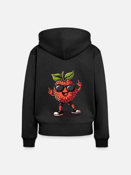 Litschi - Frauen Premium Bio Zip Hoodie - Schwarz