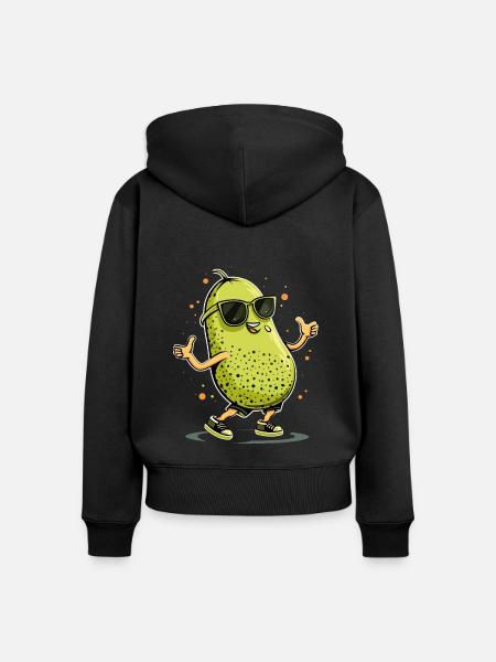 Honigmelone - Frauen Premium Bio Zip Hoodie - Schwarz