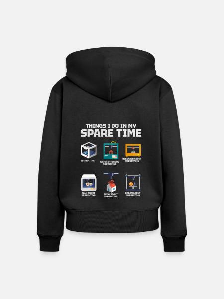 3d printing - Frauen Premium Bio Zip Hoodie - Schwarz