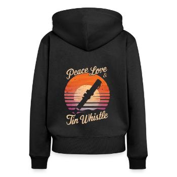 Tin Whistle - Women's Premium Organic Zip Hoodie - black - Back - Julia (174cm)