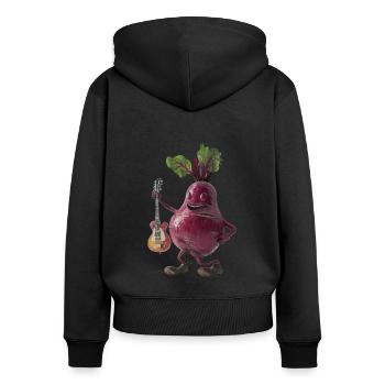 Beetroot Guitar - Women's Premium Organic Zip Hoodie - black - Back - Julia (174cm)