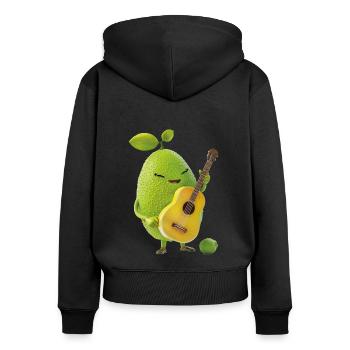 Guitare Lime - Sweat à capuche zippé Premium bio Femme - noir - Dos - Julia (174cm)