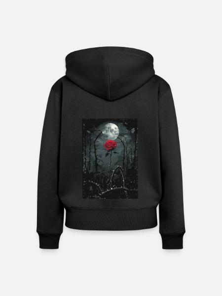 Die purpurrote Rose Tarot - Frauen Premium Bio Zip Hoodie - Schwarz